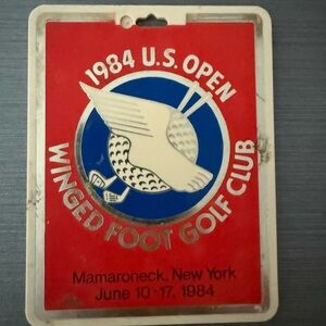 1984 U.S. Open Winged Foot Golf Club Badge - Red & Blue